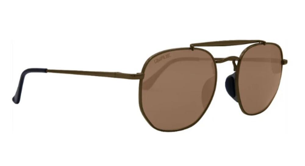 Womens Matte Olive Green Metal Frame Bronze Brown Lense Navigator Sunglasses New